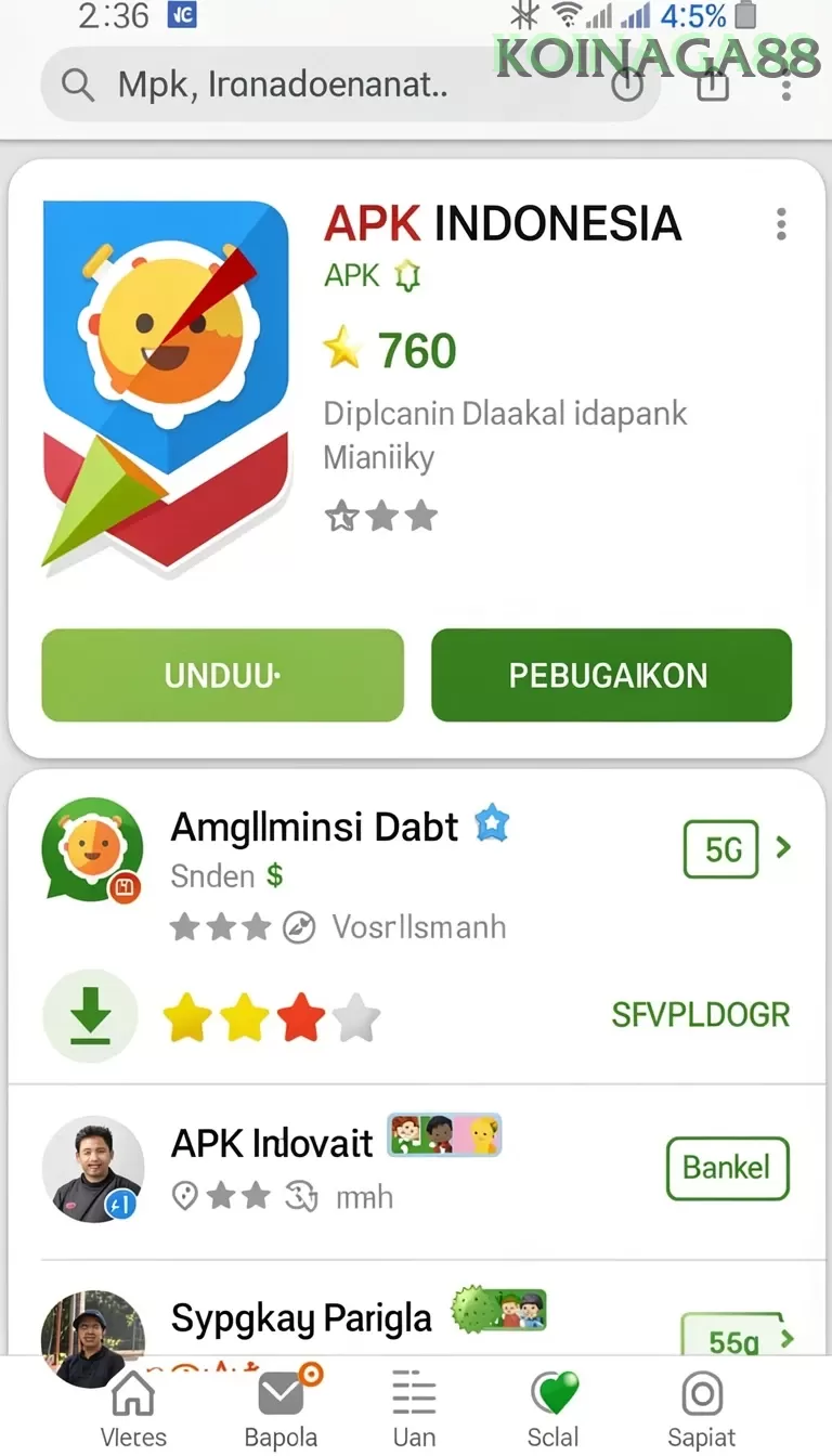 Cuplikan layar RP62RP — halaman utama